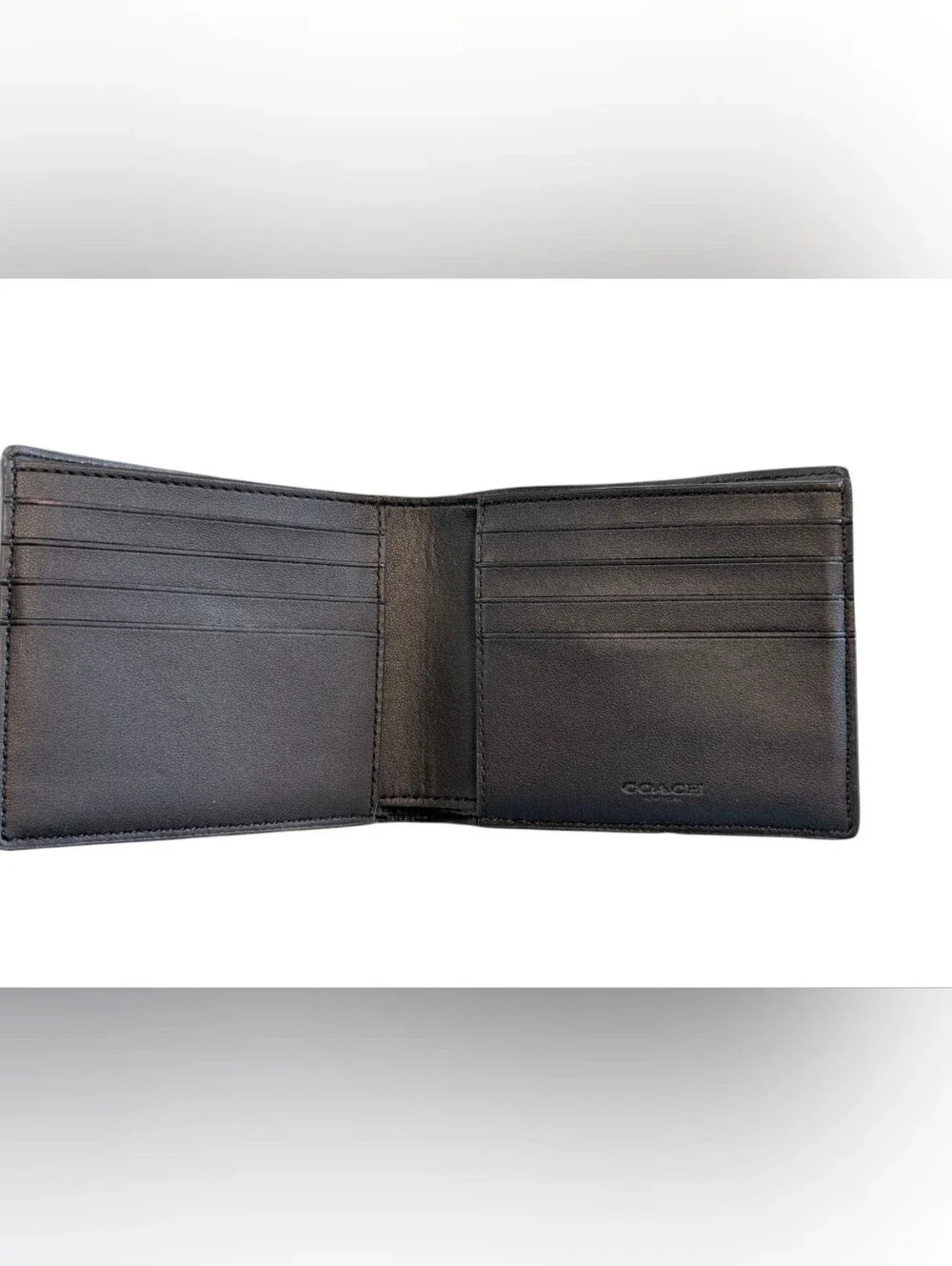 Coach 3 In 1 Men's Black White Wallet With Checker Print